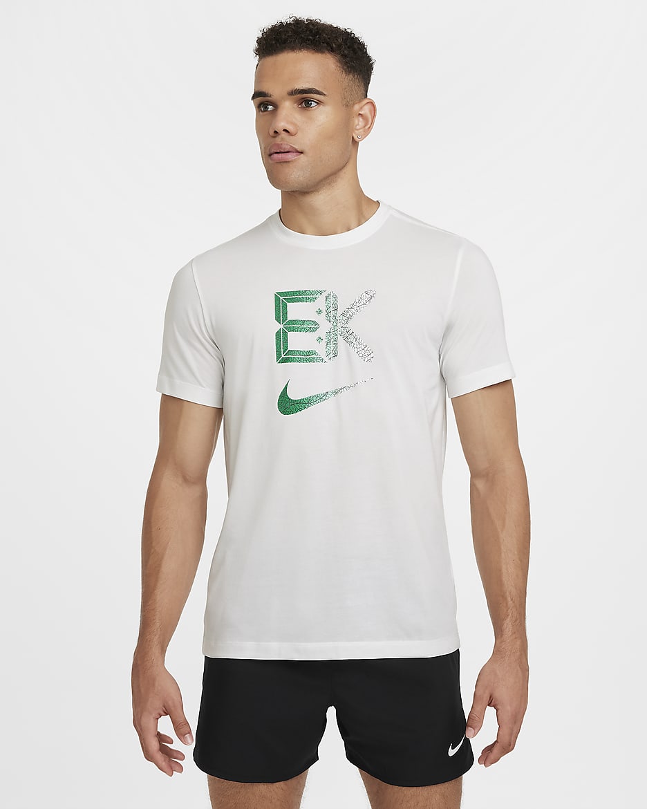 ★Nike★ Dry Fit Men's Running T-Shirt FJ2363-121 Men's Nike Dri-Fit Running White T-Shirt - FJ2362-121